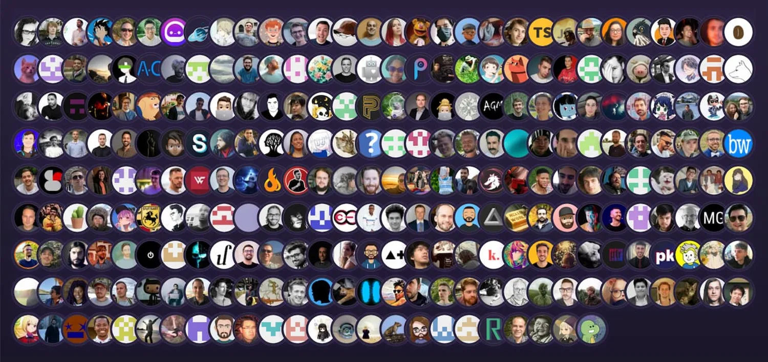 Avatars for the many, many contributors to Astro docs